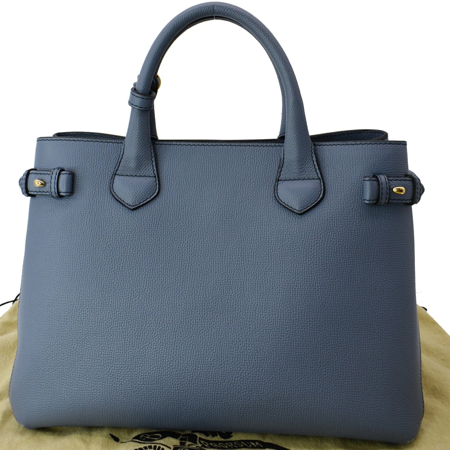 Burberry Blue Leather Medium Banner Tote Bag Auction