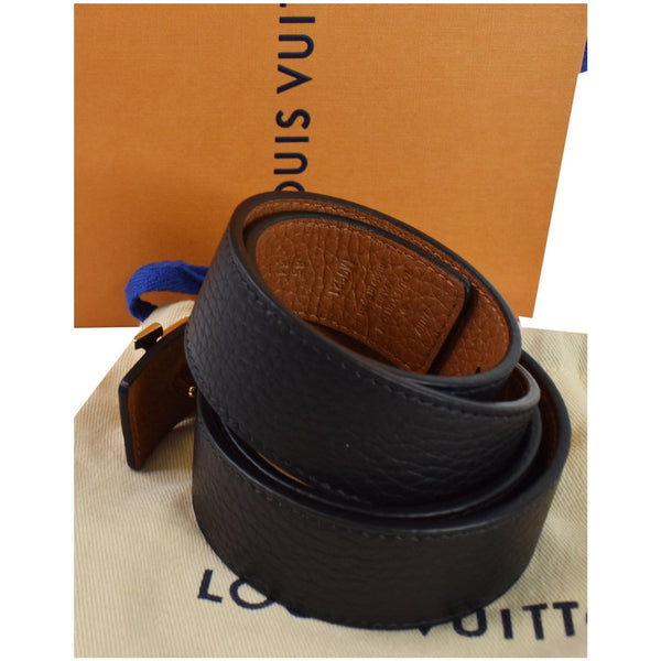 LOUIS VUITTON LV Initiales Leather Reversible Belt Black