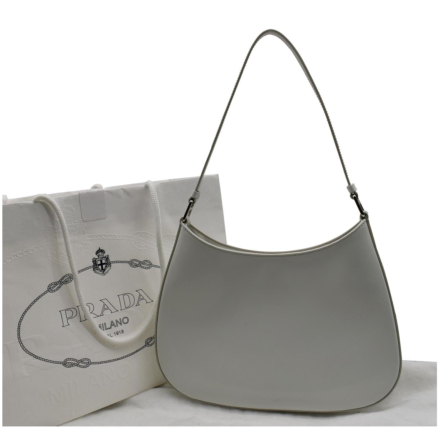 Prada White floral leather Cleo bag