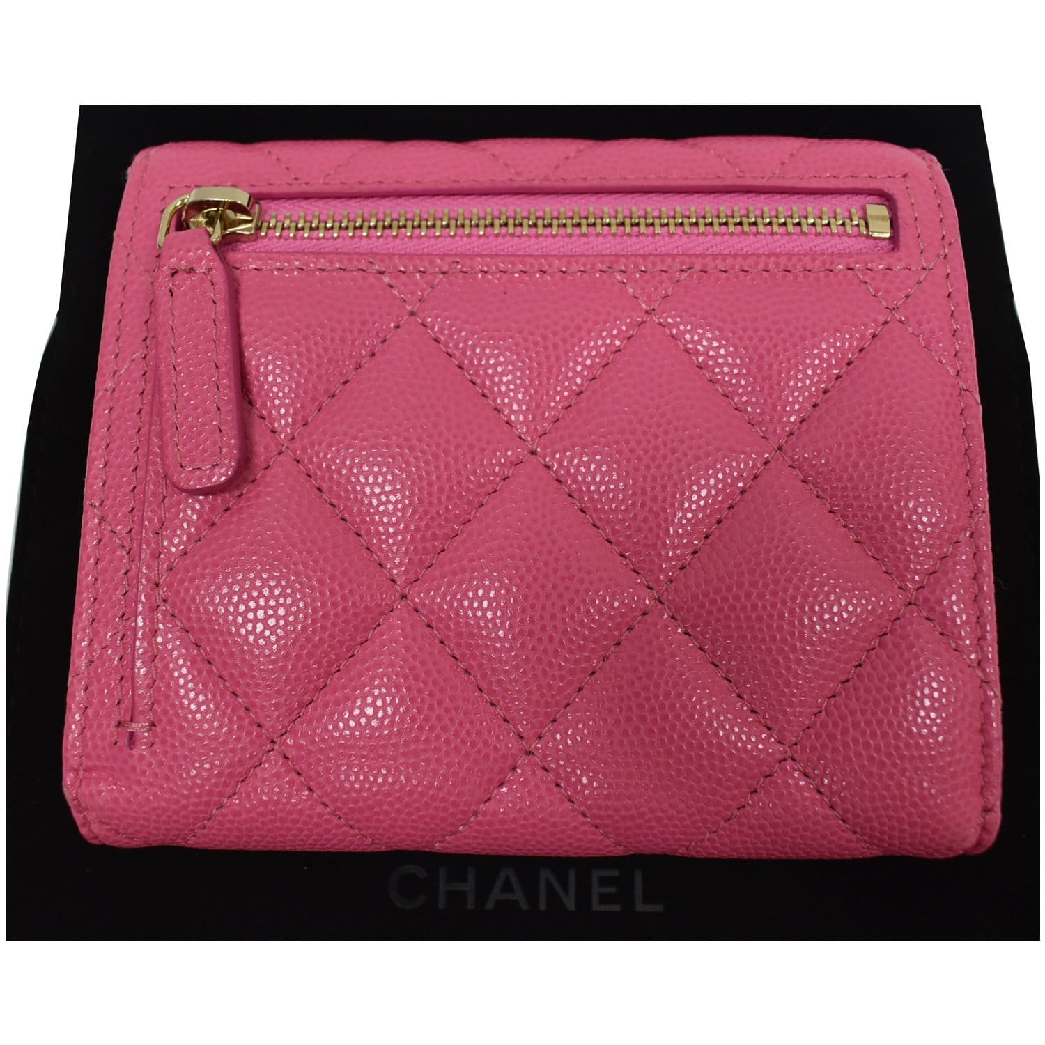 Chanel // Pink Leather Quilted CC Wallet – VSP Consignment