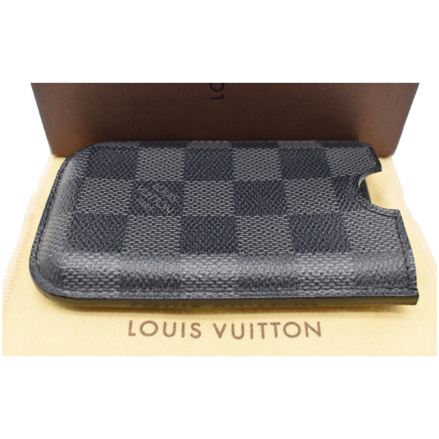 Louis Vuitton case for 3 watches in damier graphite canvas Dark