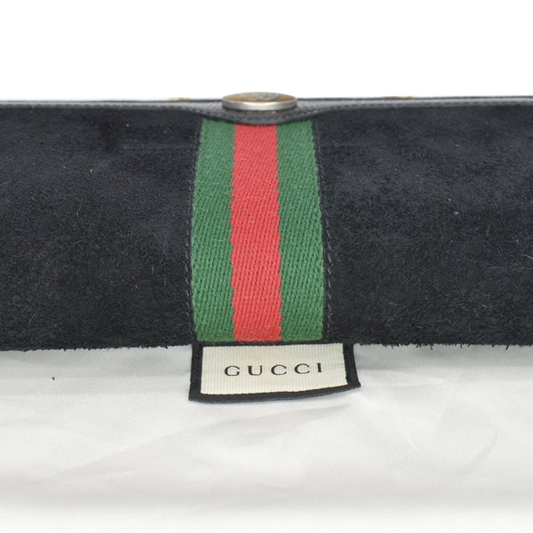 Gucci Ophidia Suede Patent Web Leather WOC Crossbody Bag