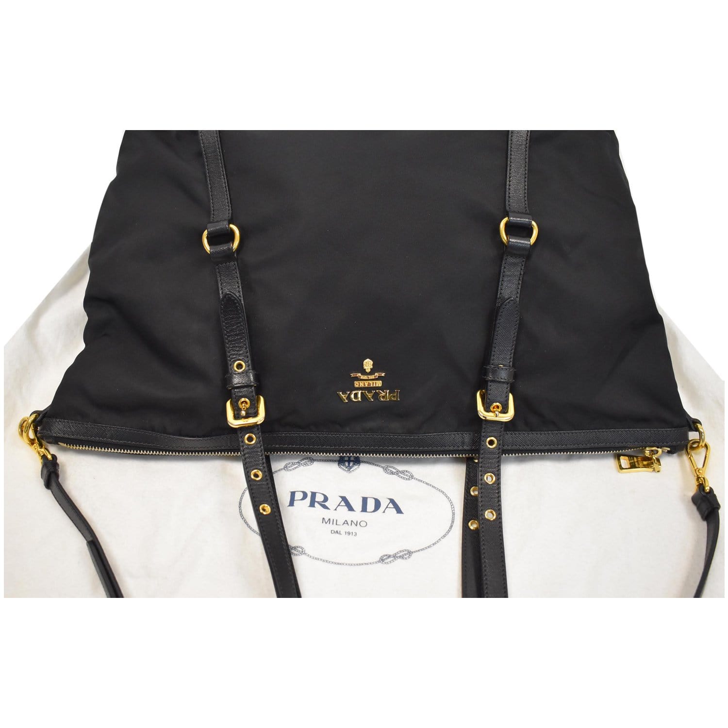 Prada Tessuto Flap Shoulder Bag Black Nylon ref.603977 - Joli Closet