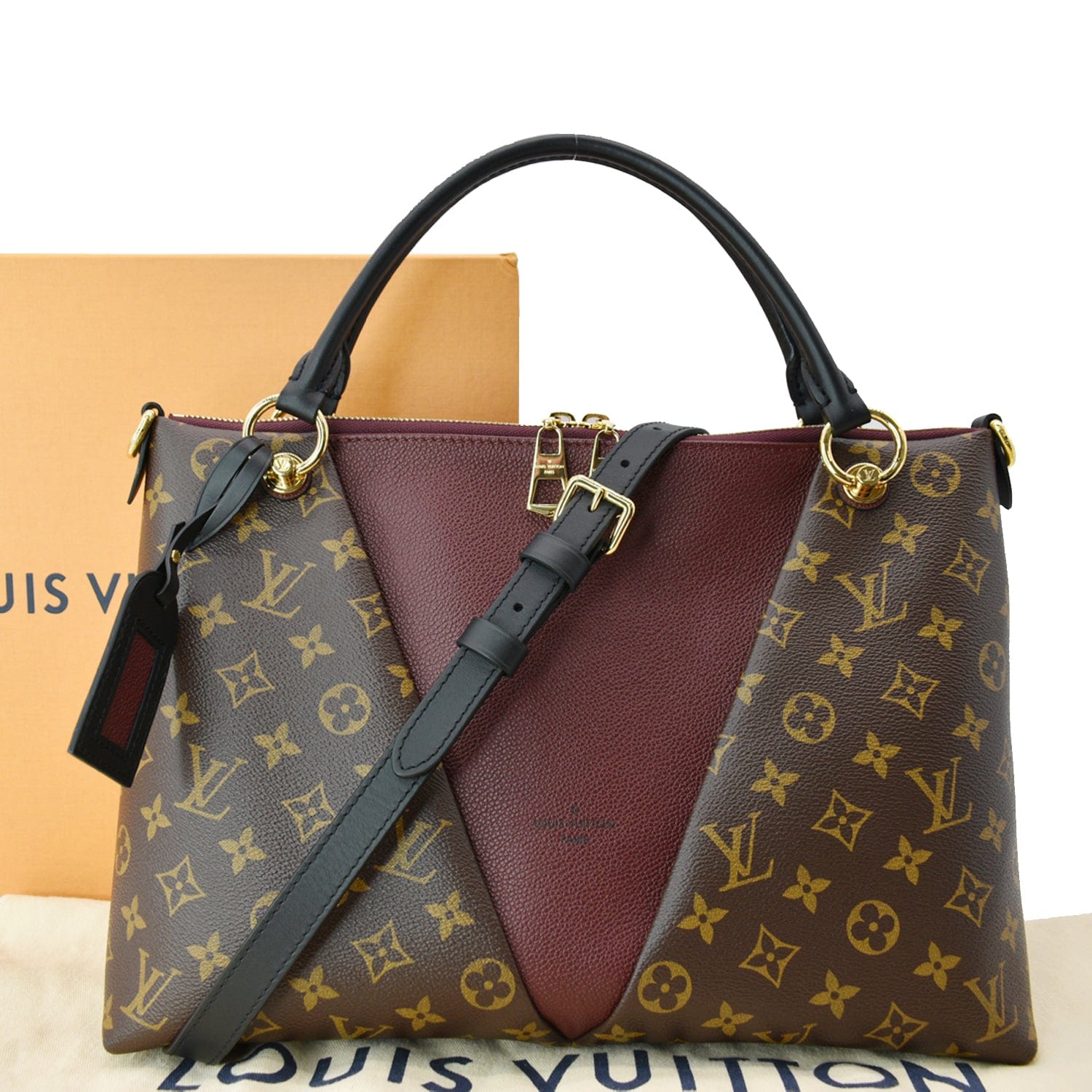 Louis Vuitton V Tote Mm in Brown