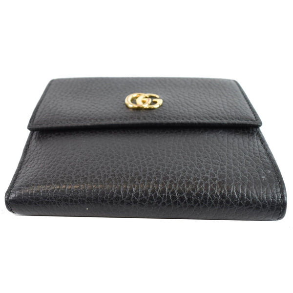 Gucci French Flap Leather Wallet Black front preview