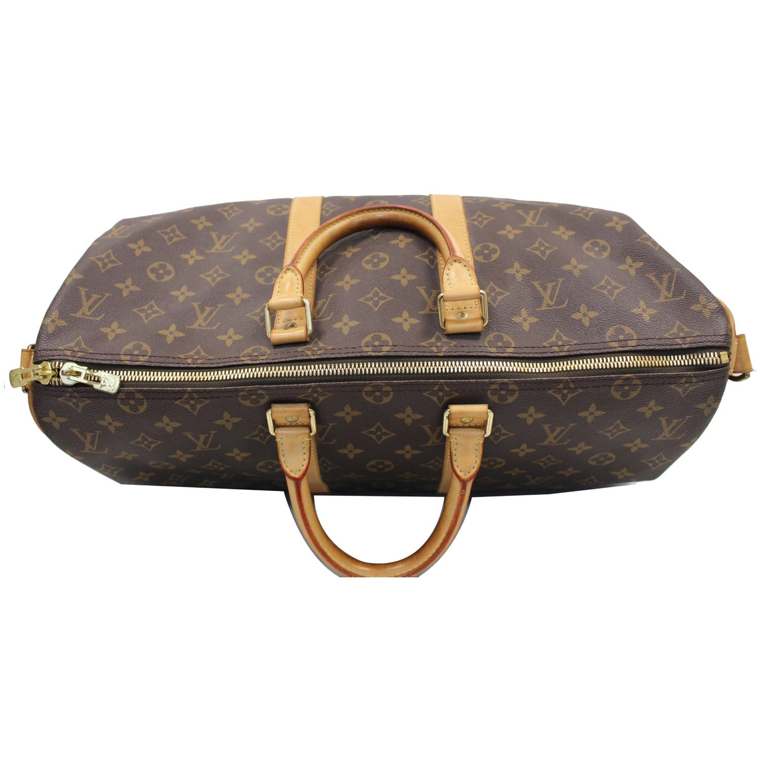 Louis+Vuitton+Keepall+Bandouliere+Duffle+45+Brown+Canvas for sale online