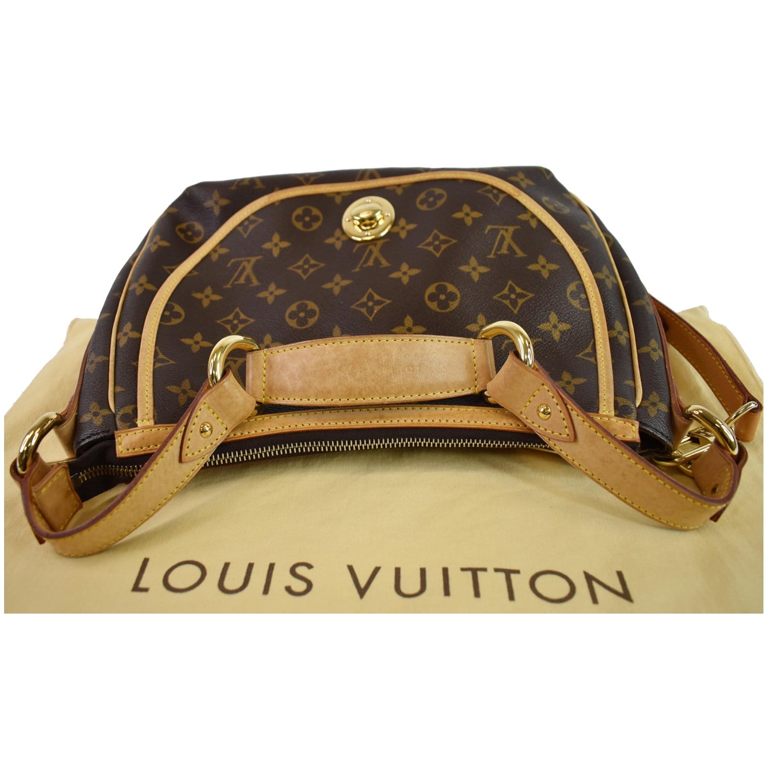 Louis Vuitton Tulum Gm Flap Hobo 870194 Brown Coated Canvas Shoulder Bag  For Sale at 1stDibs