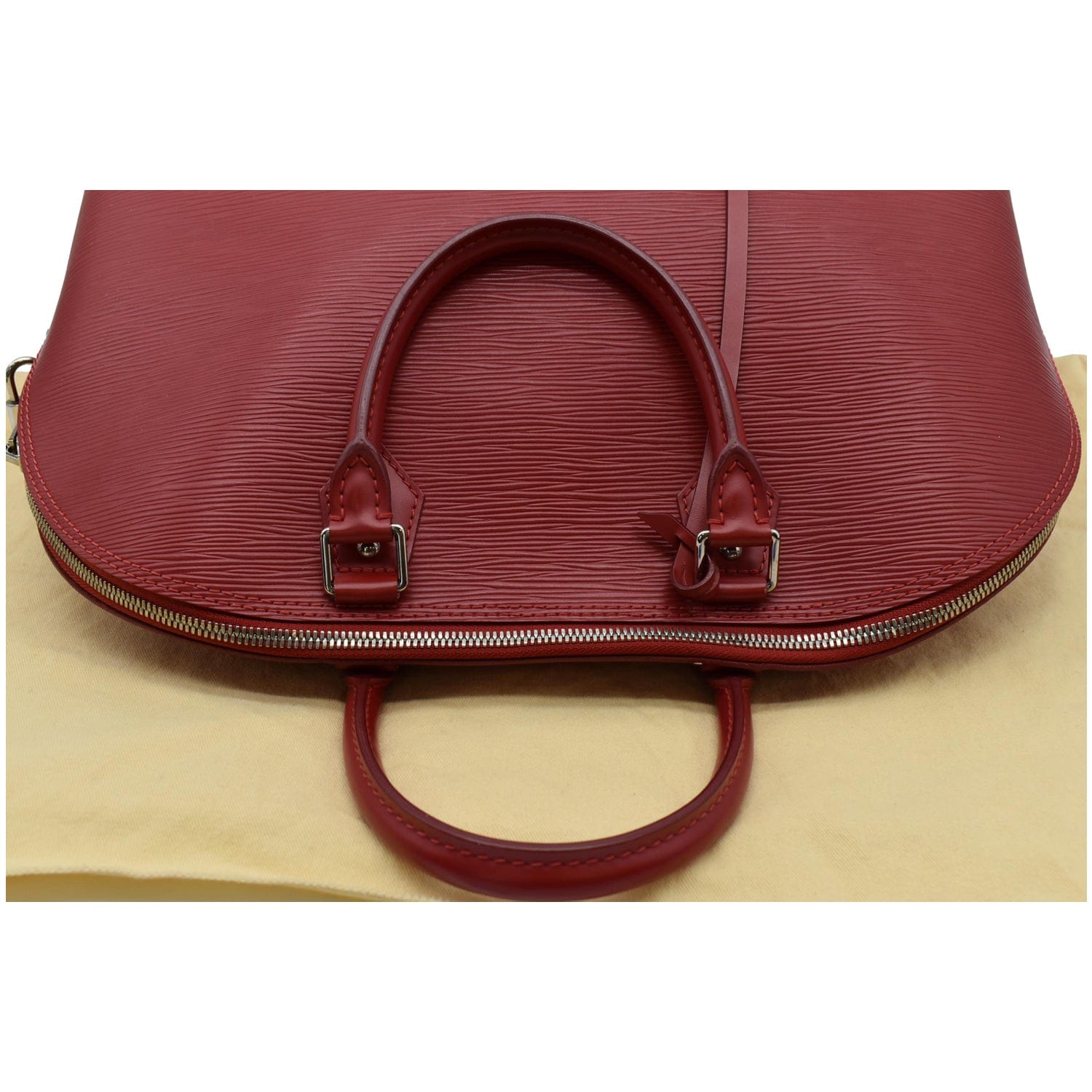 Alma leather handbag Louis Vuitton Red in Leather - 22871662