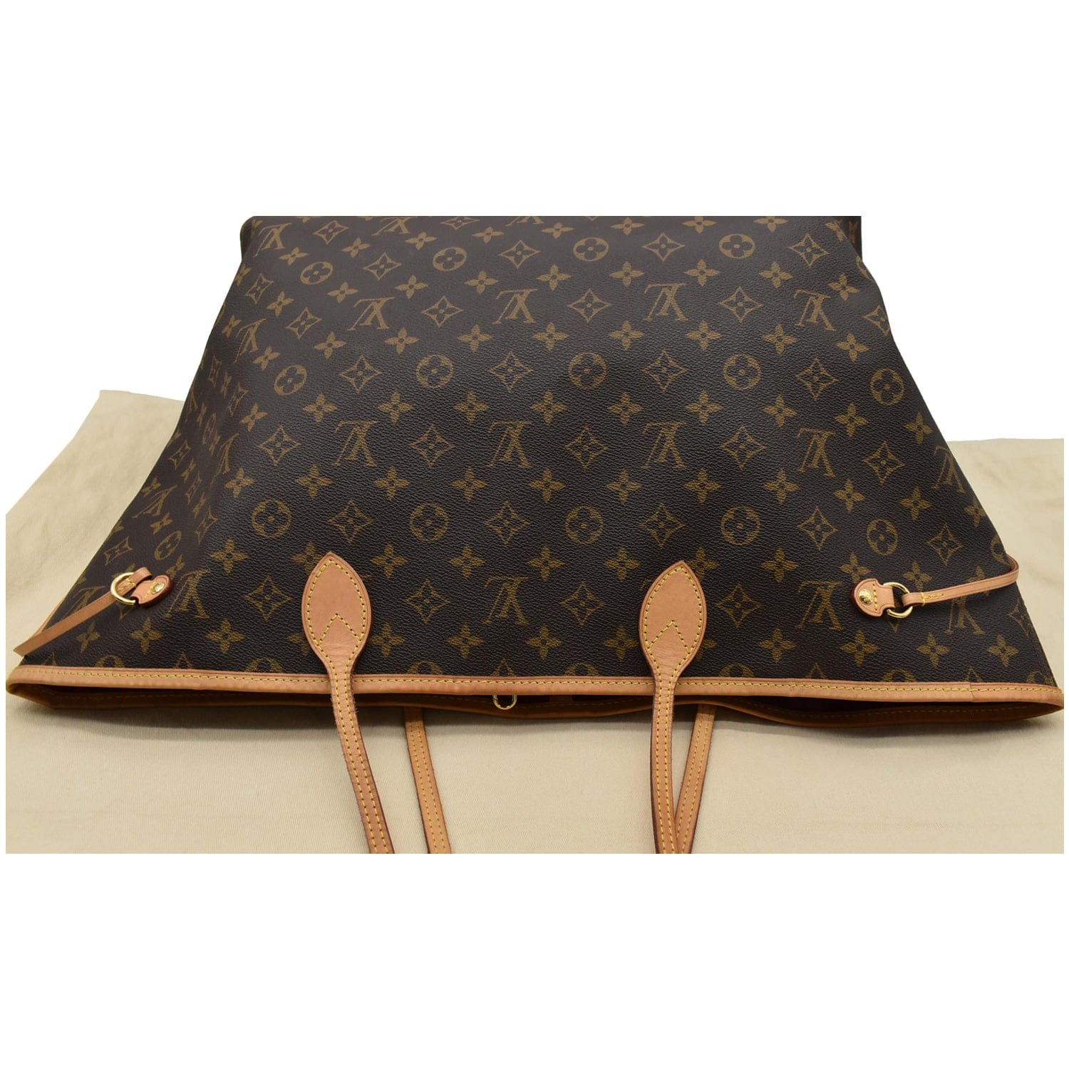 Neverfull cloth tote Louis Vuitton Brown in Cloth - 38008528