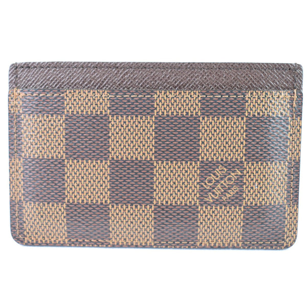 Louis Vuitton Card Holder Damier Ebene Canvas Brown checks