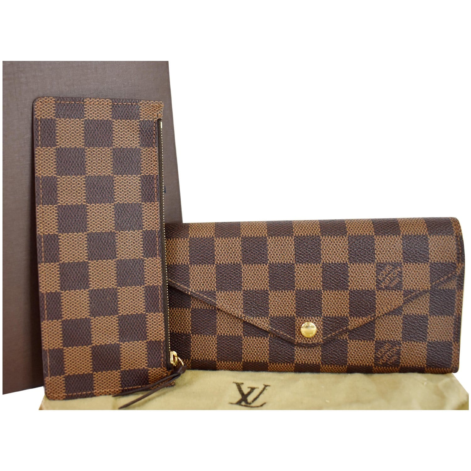 Louis Vuitton Josephine Wallet Damier Ebene Red Lining in Coated Canvas  with Red - MX