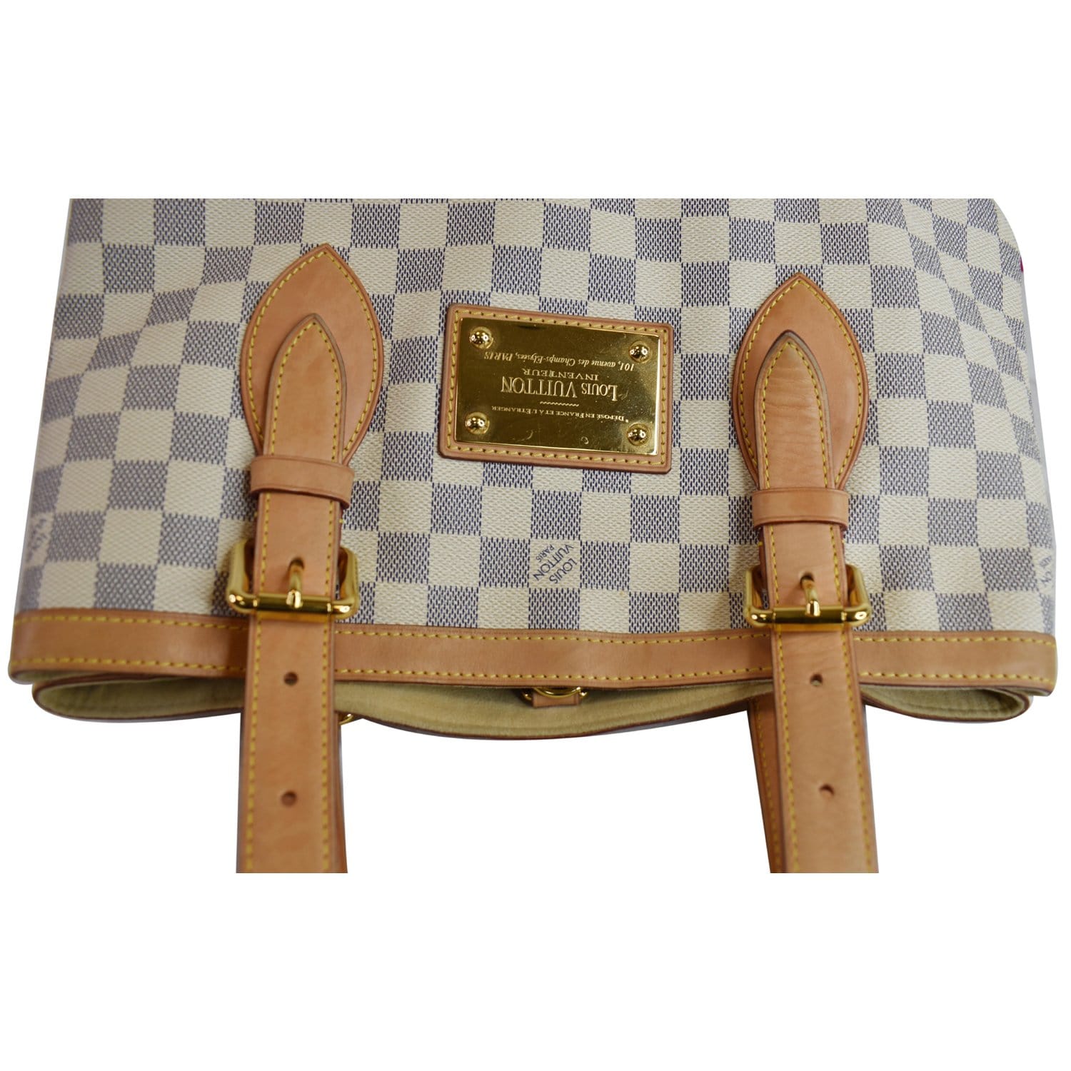 Louis Vuitton Hampstead Shoulder Bag MM Beige/Gray Canvas Authentic