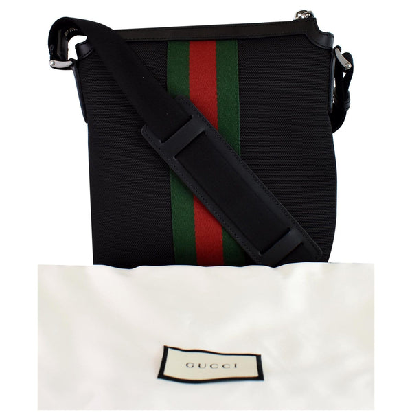 GUCCI Techno Canvas Web Messenger Bag Black 631195