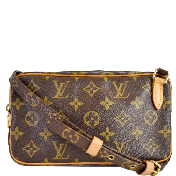 LOUIS VUITTON Pochette Marly Bandouliere Monogram Canvas Crossbody Bag Brown