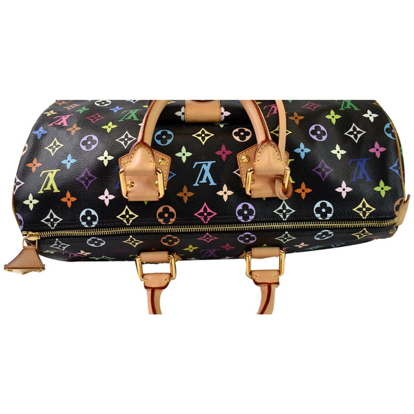 LOUIS VUITTON Speedy 40 Monogram Multicolor Satchel Bag Black