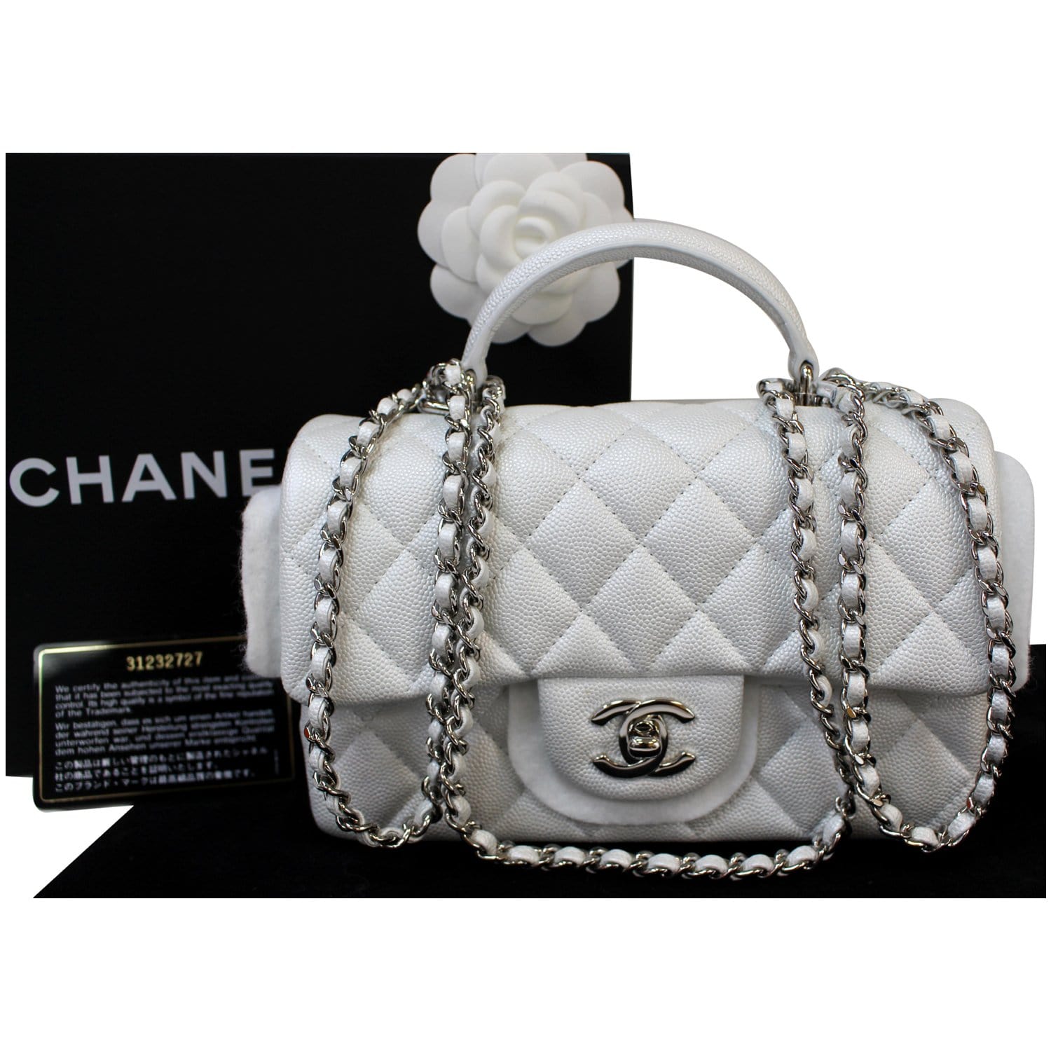 Chanel White Caviar Coco Top Handle, myGemma