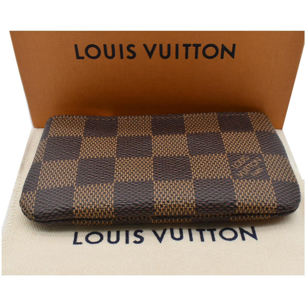 LOUIS VUITTON Pochette Key Cles Damier Ebene Coin Case Brown