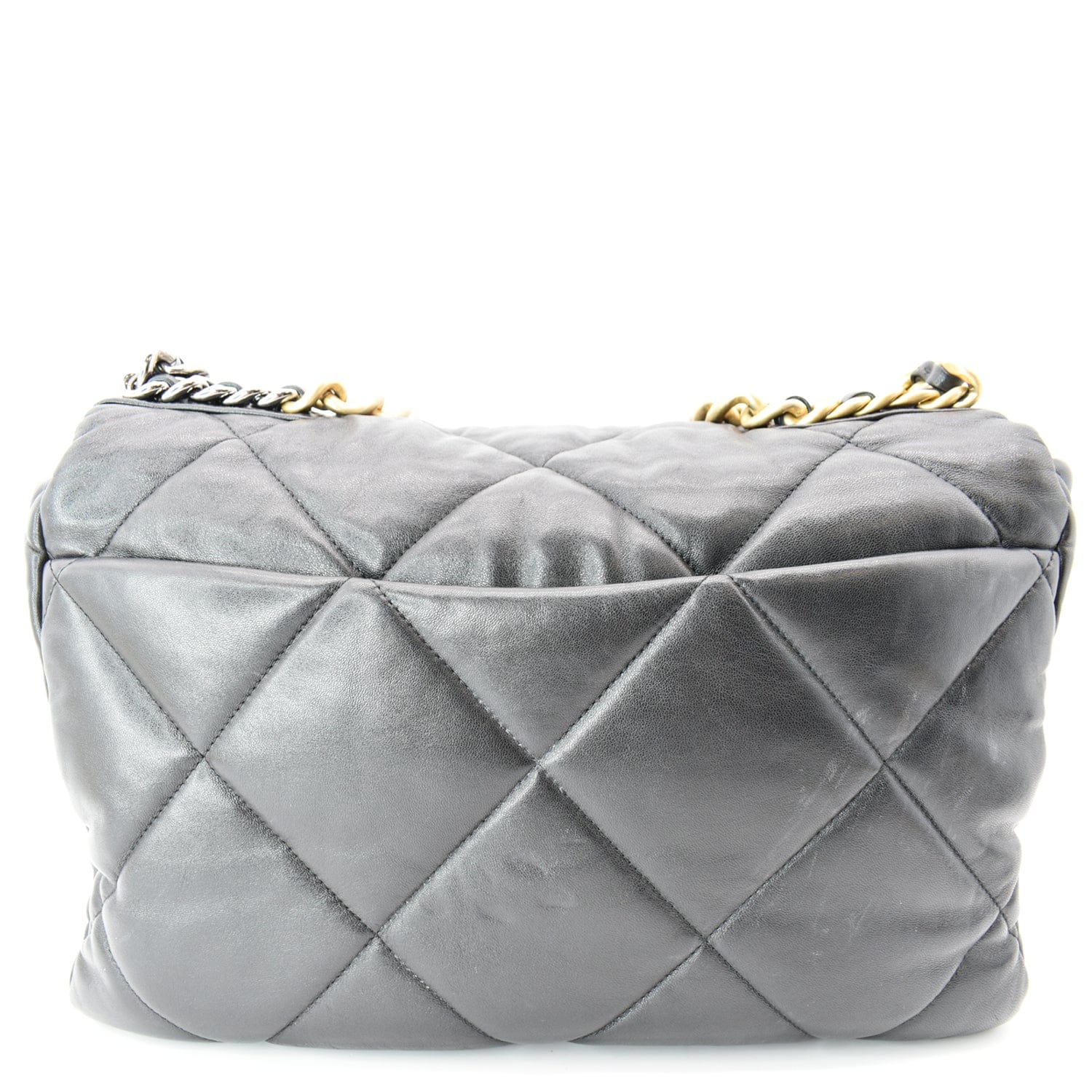 Chanel 19 Large Gray Leather Handbag available now!