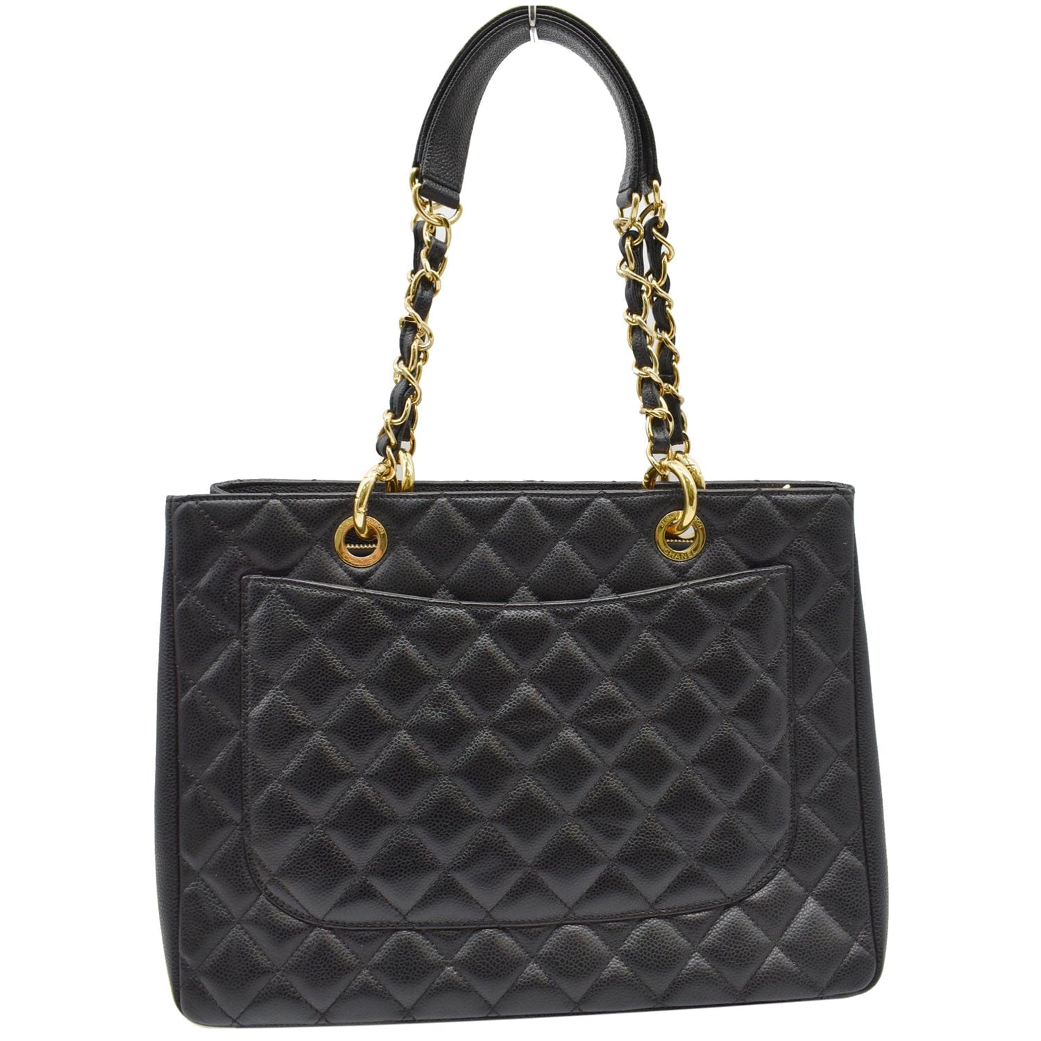 Chanel GST Black Gold Caviar Grand Shopping Tote Bag