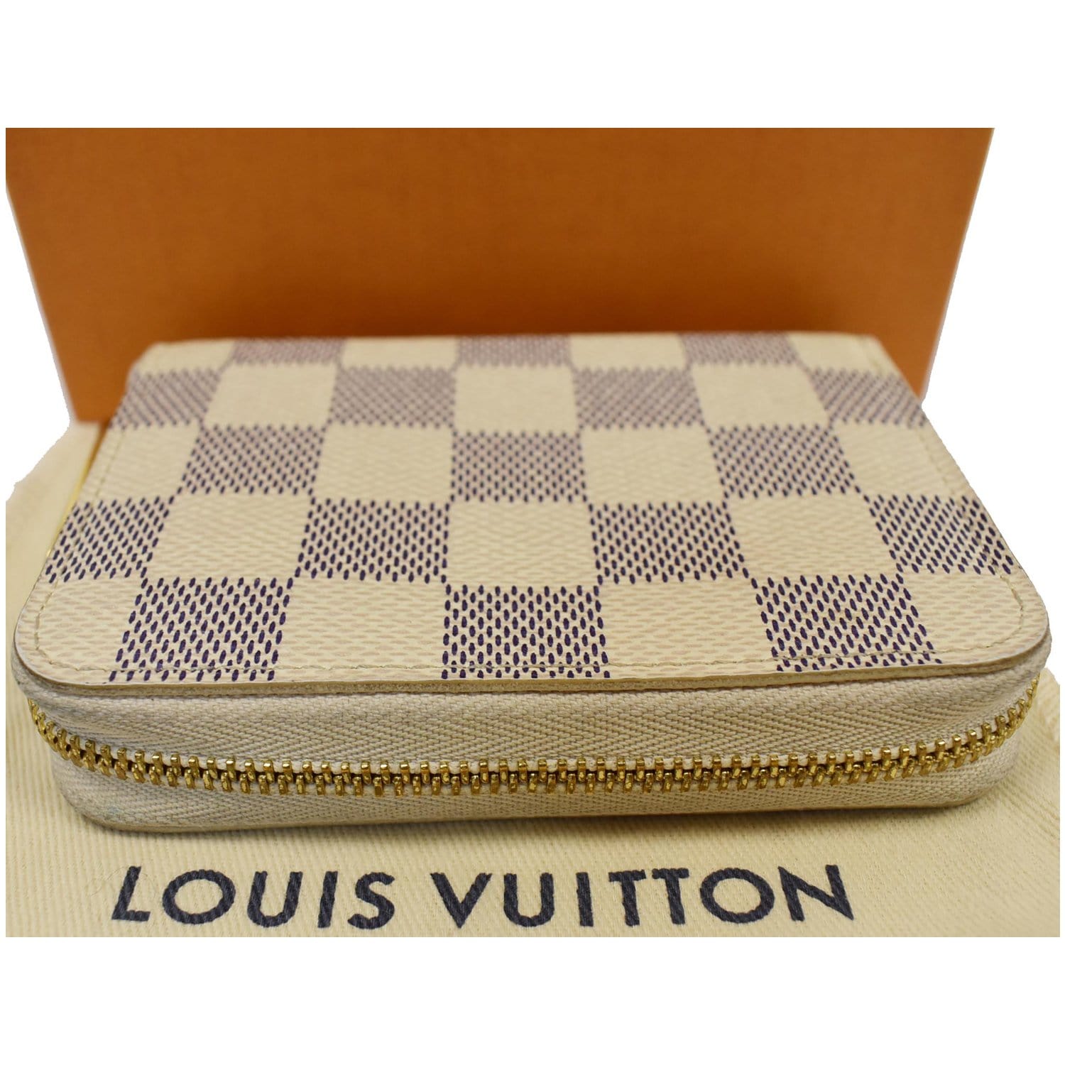 Louis Vuitton Zippy Coin Wallet Purse N60098 Azur Damier Azur