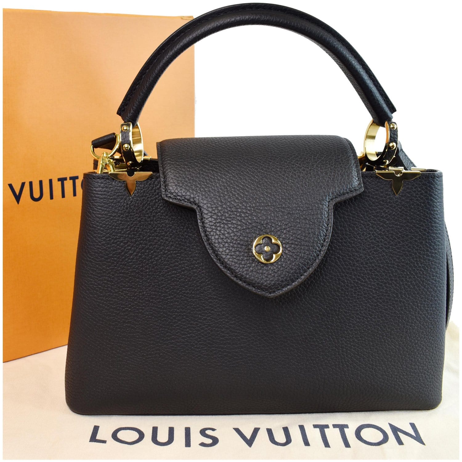 Louis Vuitton Capucines Tri-Color MM Black in Taurillon Leather
