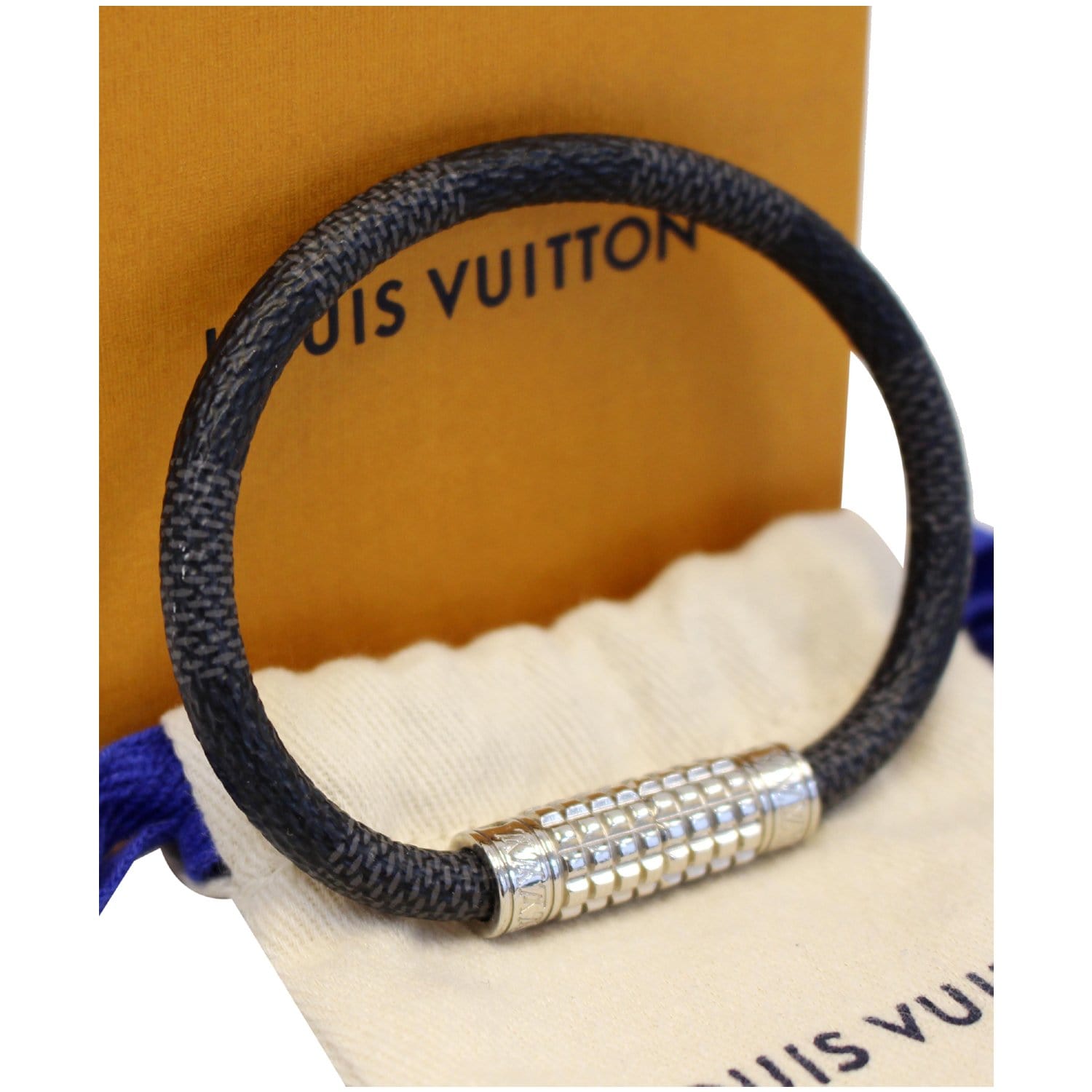 LOUIS VUITTON Damier Graphite Keep It Bracelet 19 80265
