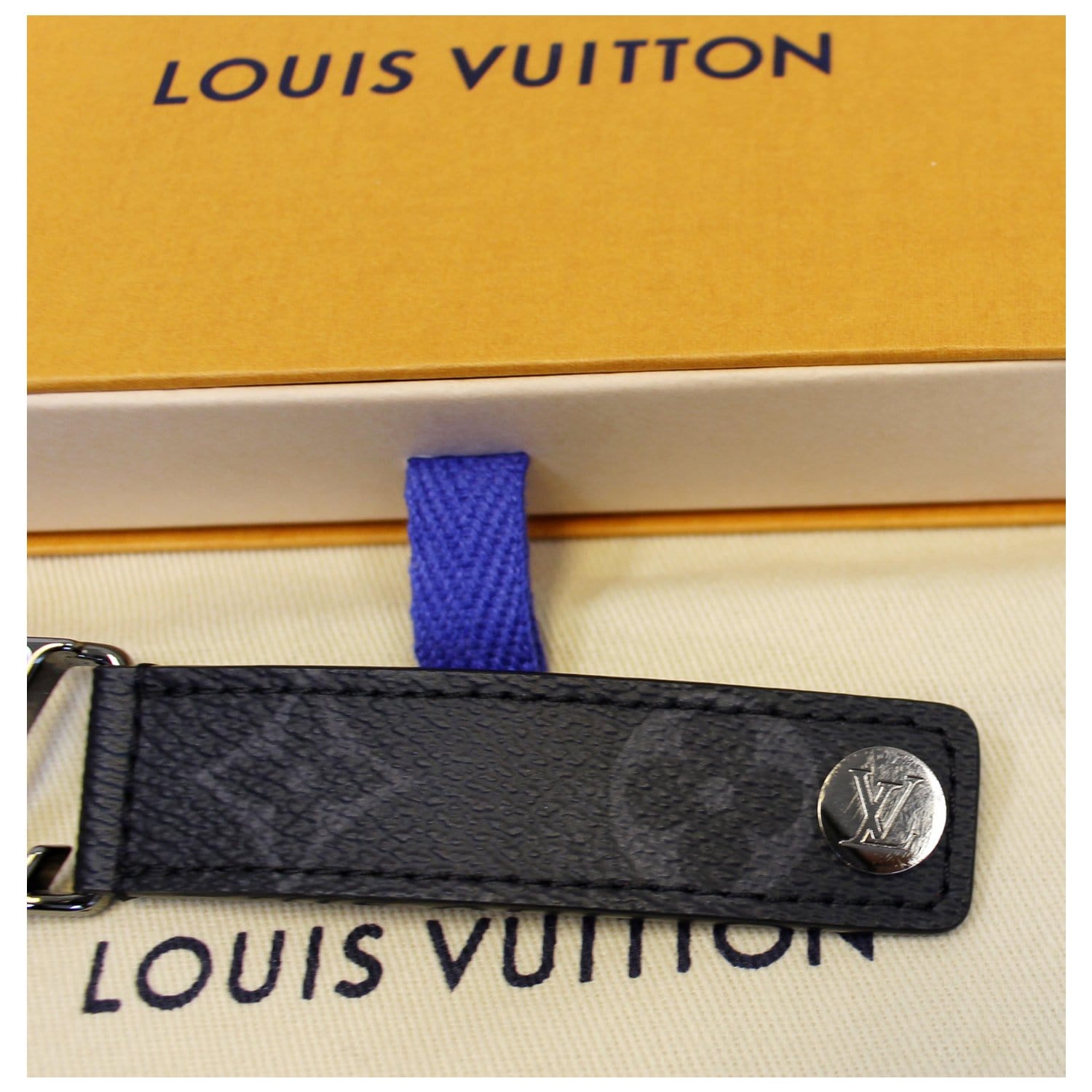 2017 Louis Vuitton Men Eclipse Graphite Hockenheim Bracelet 21 Large  $375+TAX