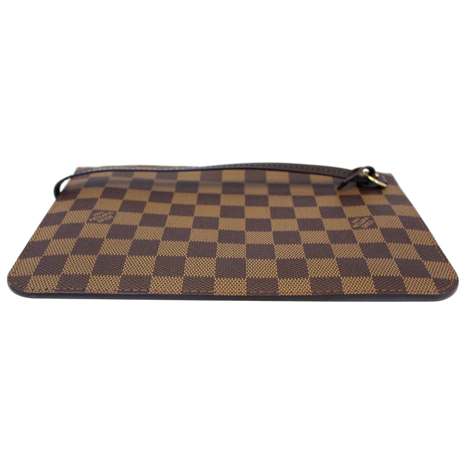 Louis Vuitton Neverfull Pochette Pouch Damier Ebene Brown Rose