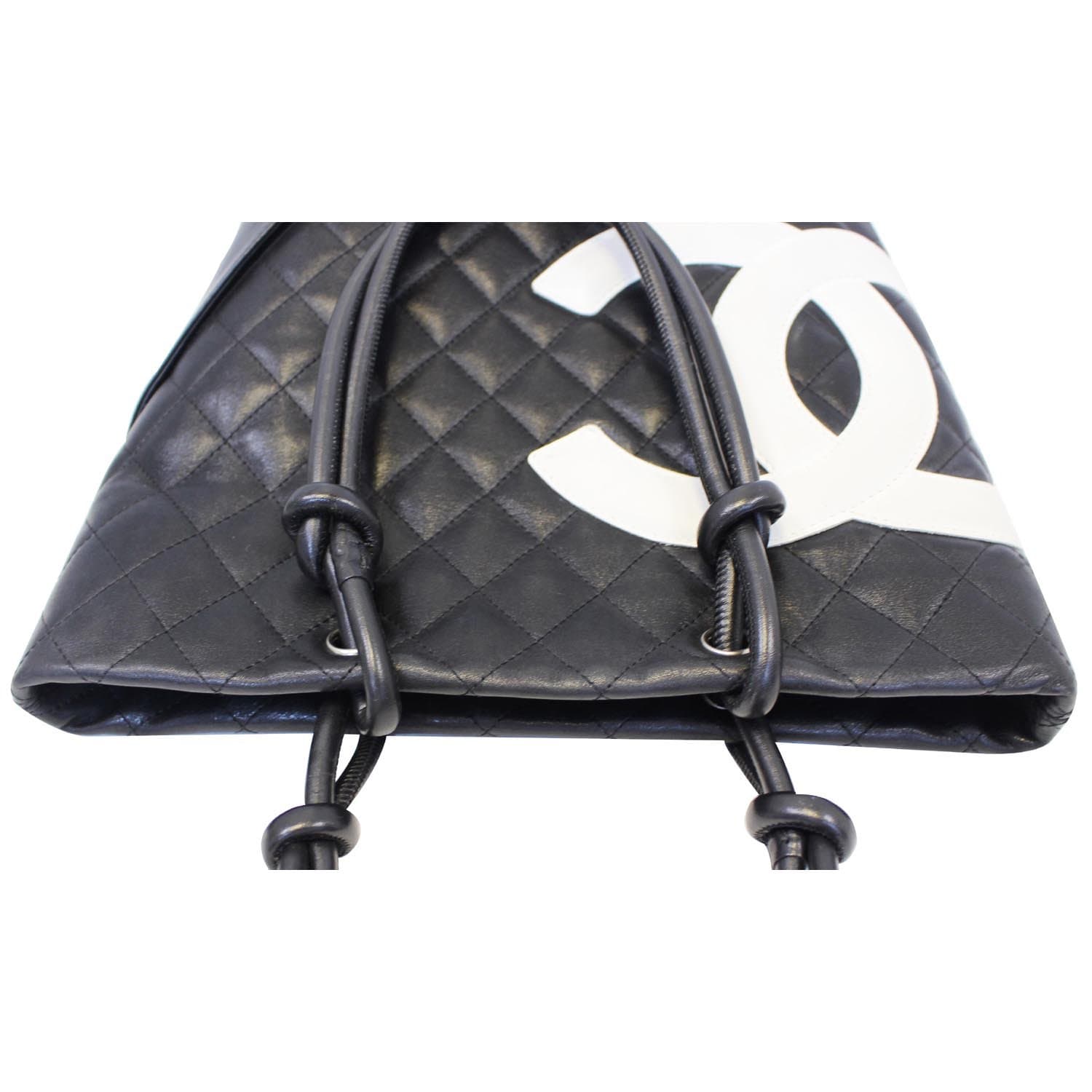 Chanel Black & Python Quilted Leather Ligne Cambon Tote Rare