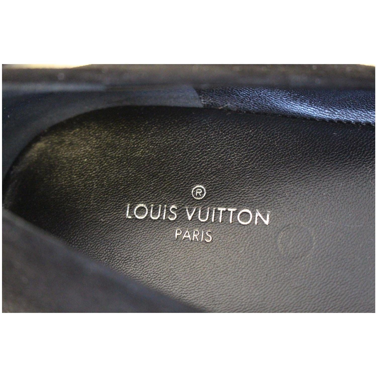 Louis Vuitton Schoolgirl Black Suede Slipper Loafer Flats 37.5