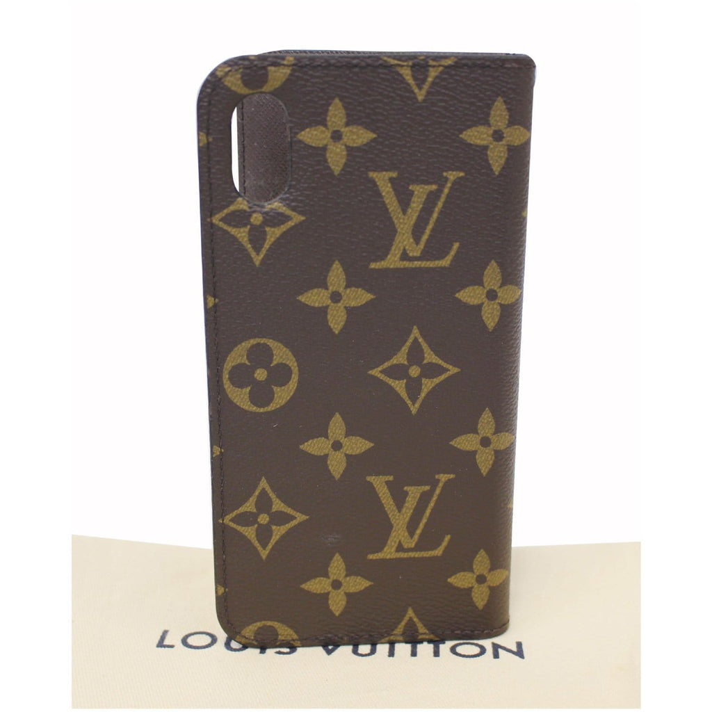 LOUIS VUITTON Folio iPhone Case X/XS Monogram Leather Brown M63443