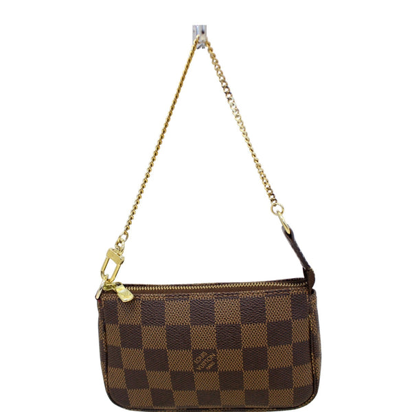 LOUIS VUITTON Mini Pochette Damier Ebene Accessoires Pouch-US