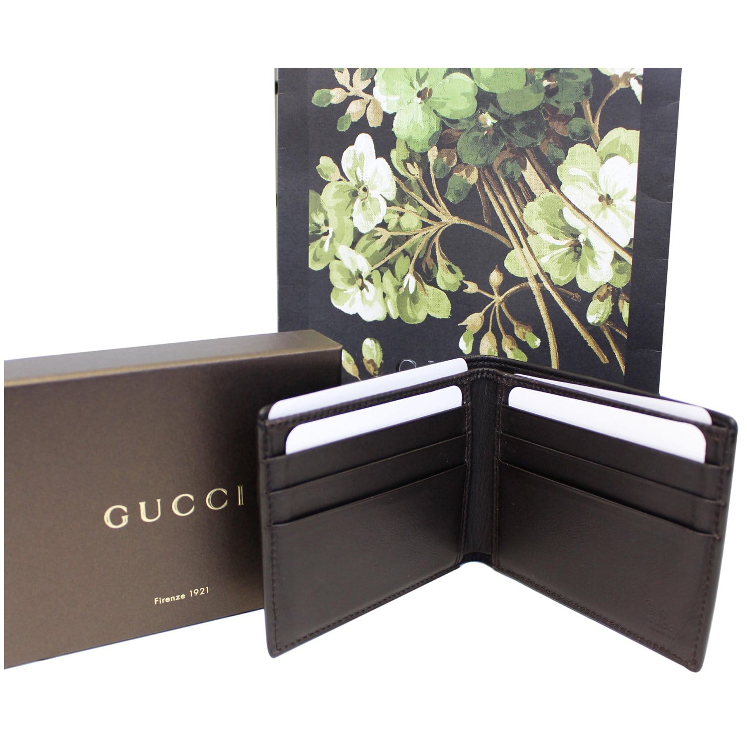 GUCCI GG Guccissima Money Clip Bifold Wallet Black Leather Signature 170580  Auth