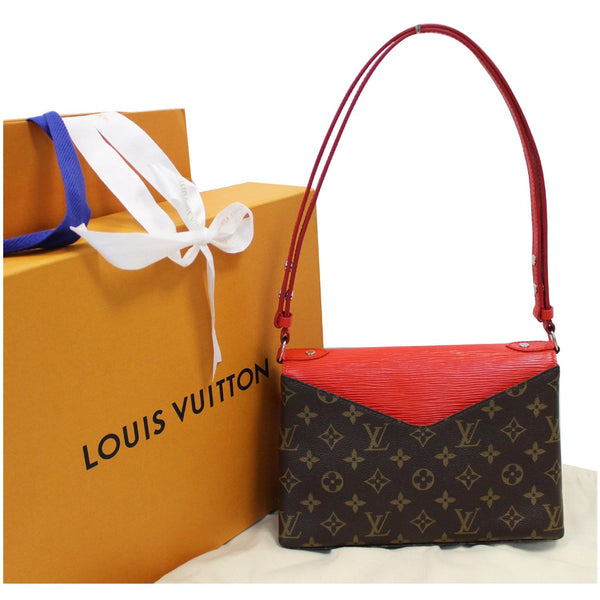 LOUIS VUITTON Saint Michel Monogram Epi Shoulder Bag Red