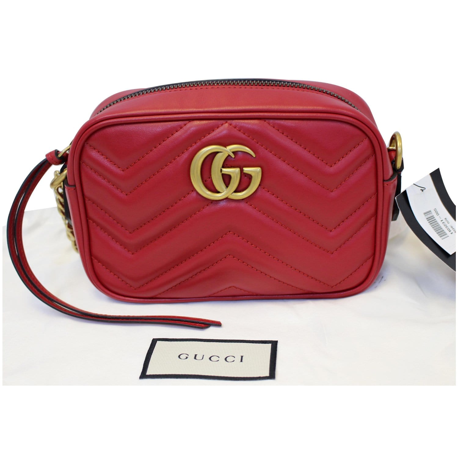 GG Marmont Small shoulder bag in red - Gucci | Mytheresa