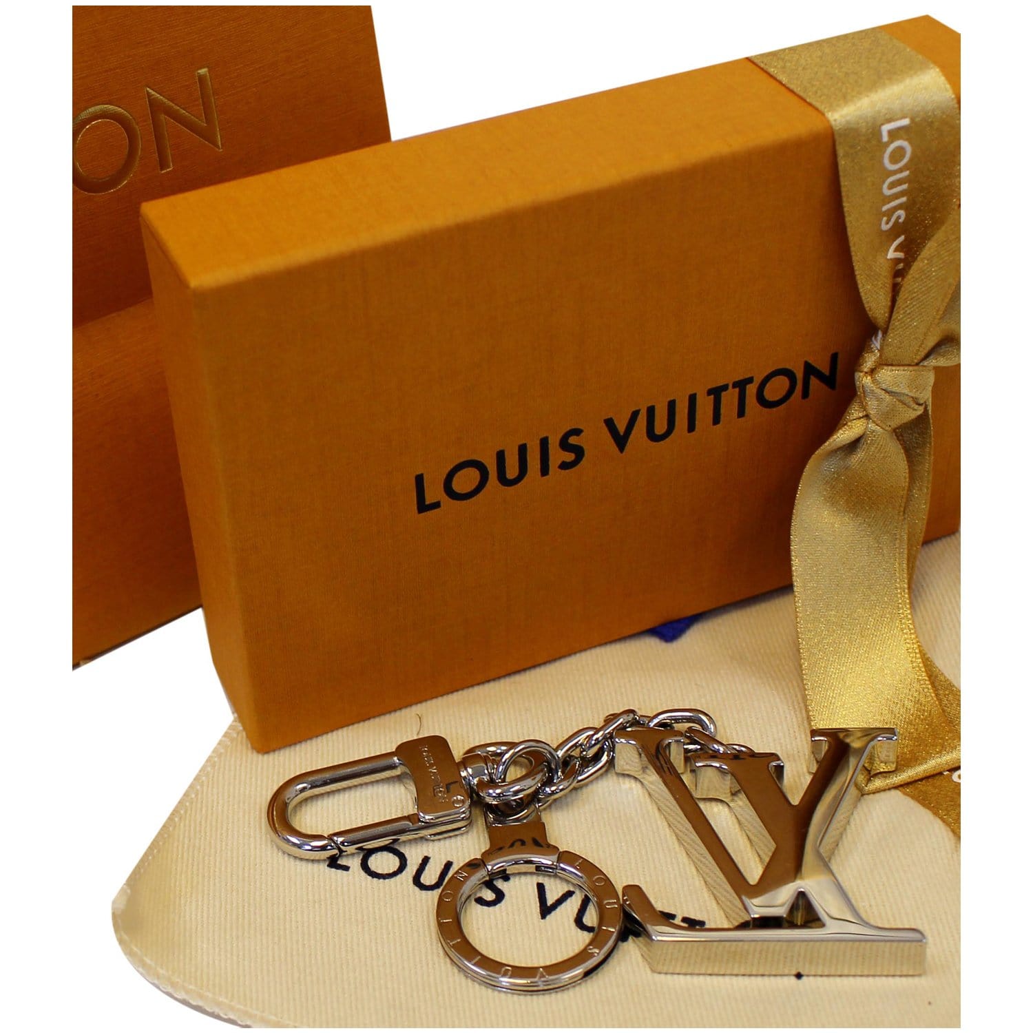 Louis Vuitton Wallet Chain Strap Charm Gold LV Key Ring Bag Charm Used