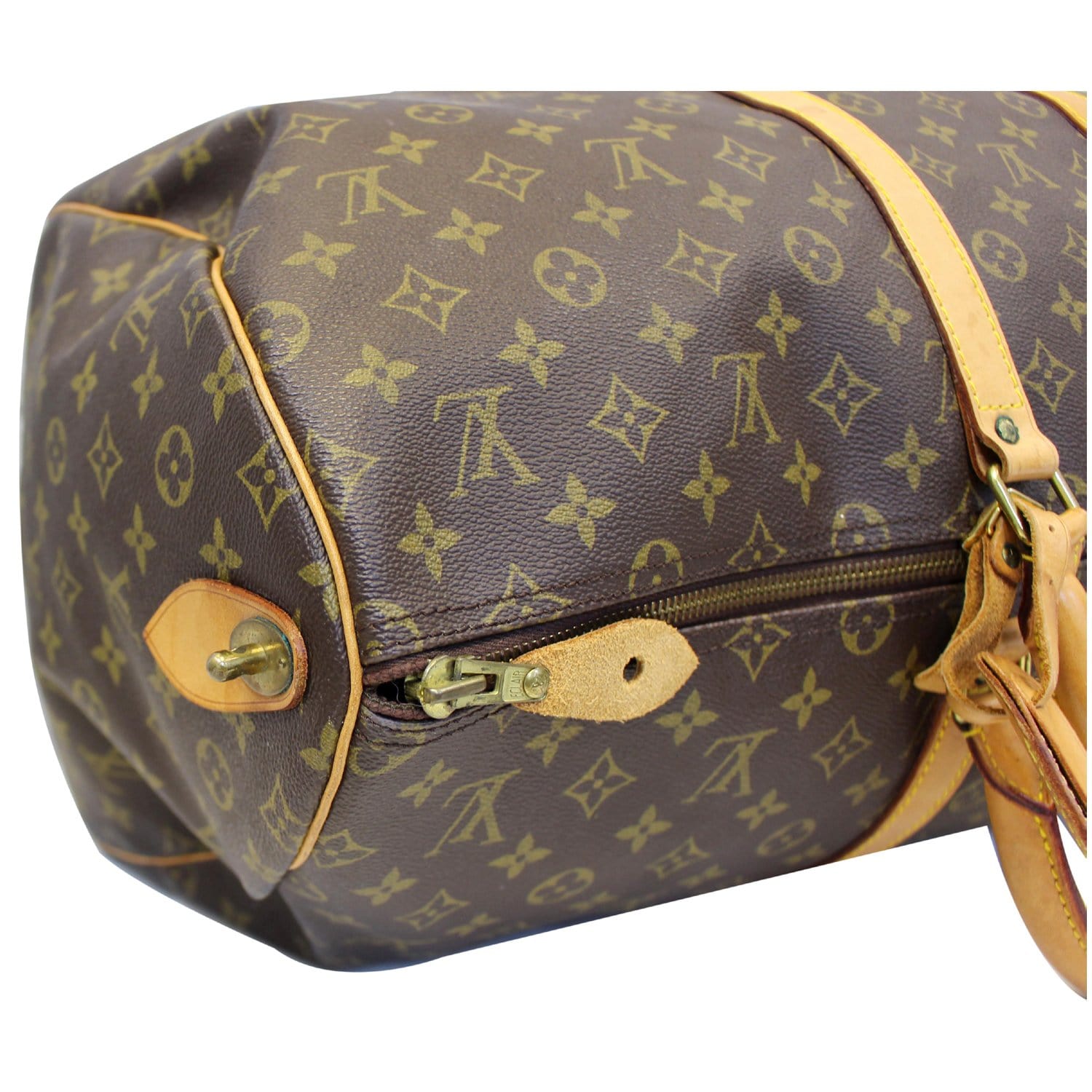 LOUIS VUITTON Keepall 55 Bag In Brown Monogram Canvas For Sale at 1stDibs