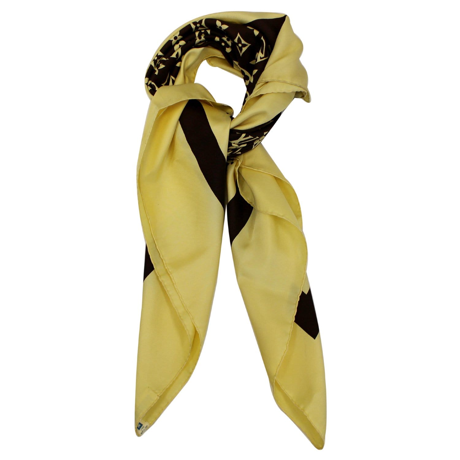 Châle monogram shine silk scarf Louis Vuitton Brown in Silk - 21882818