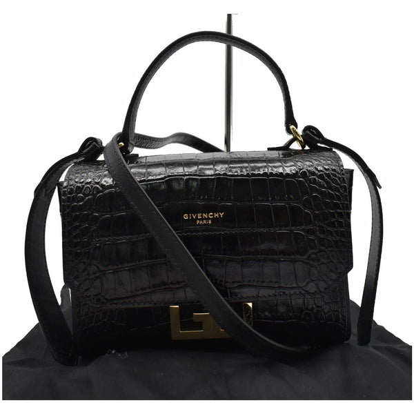 GIVENCHY Mini Eden Crocodile Embossed Leather Top Handle Bag