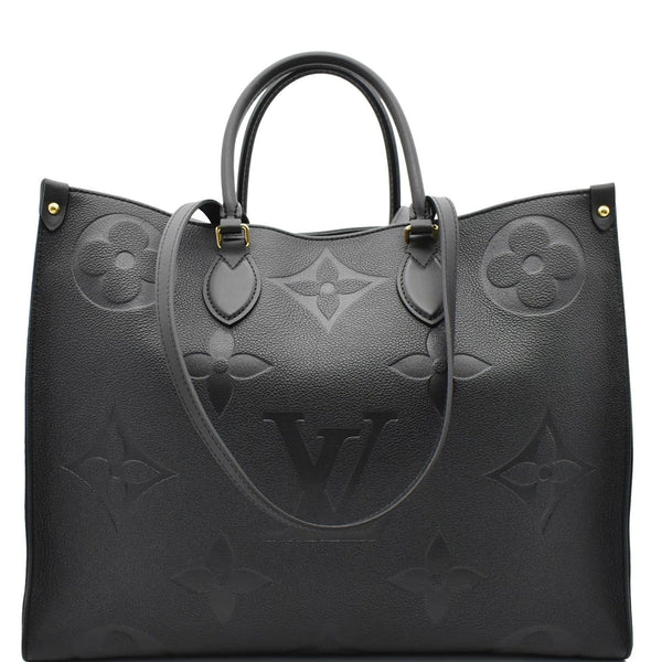 LOUIS VUITTON Onthego GM Monogram Empreinte Leather Tote Bag Black - New Year Deals