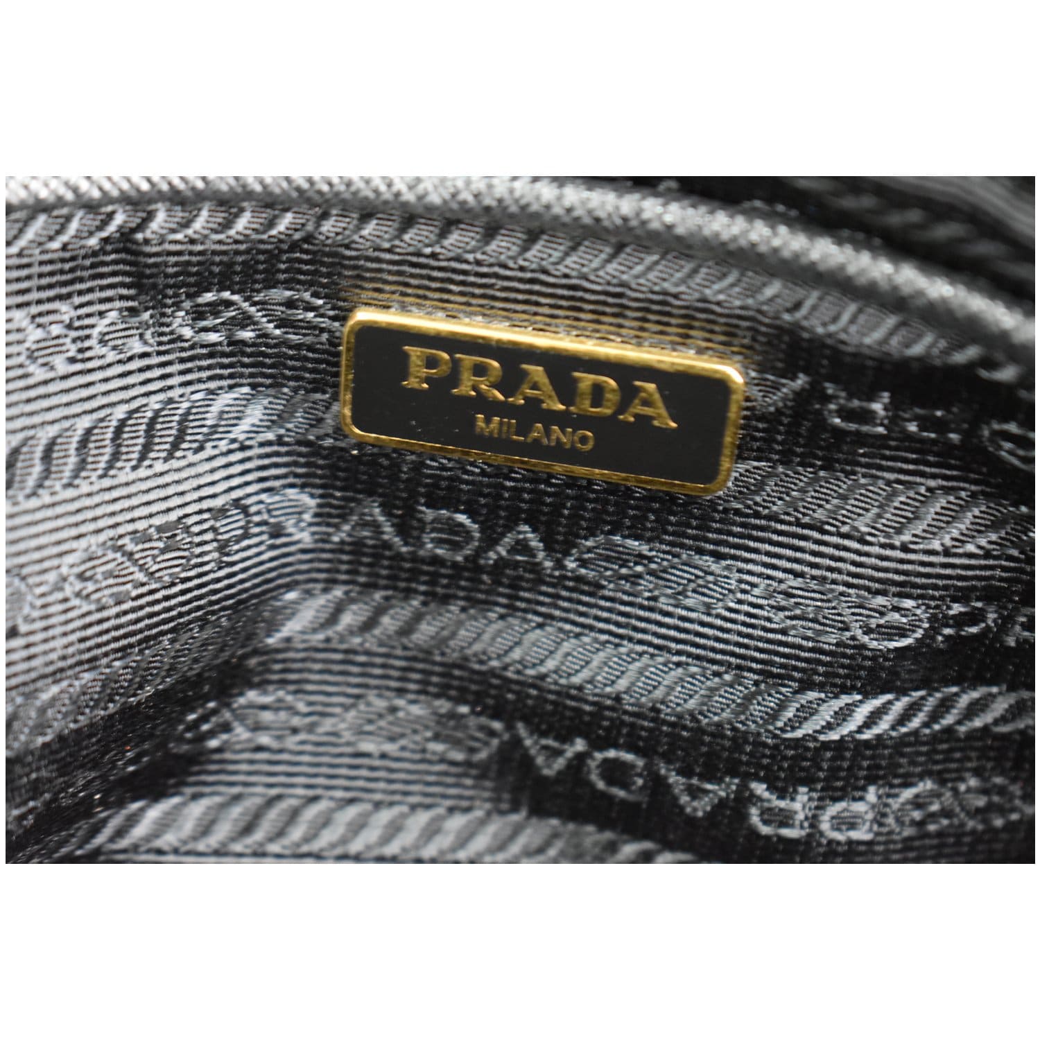 NEW Prada Black Jacquard Embossed Logo Leather Camera Crossbody