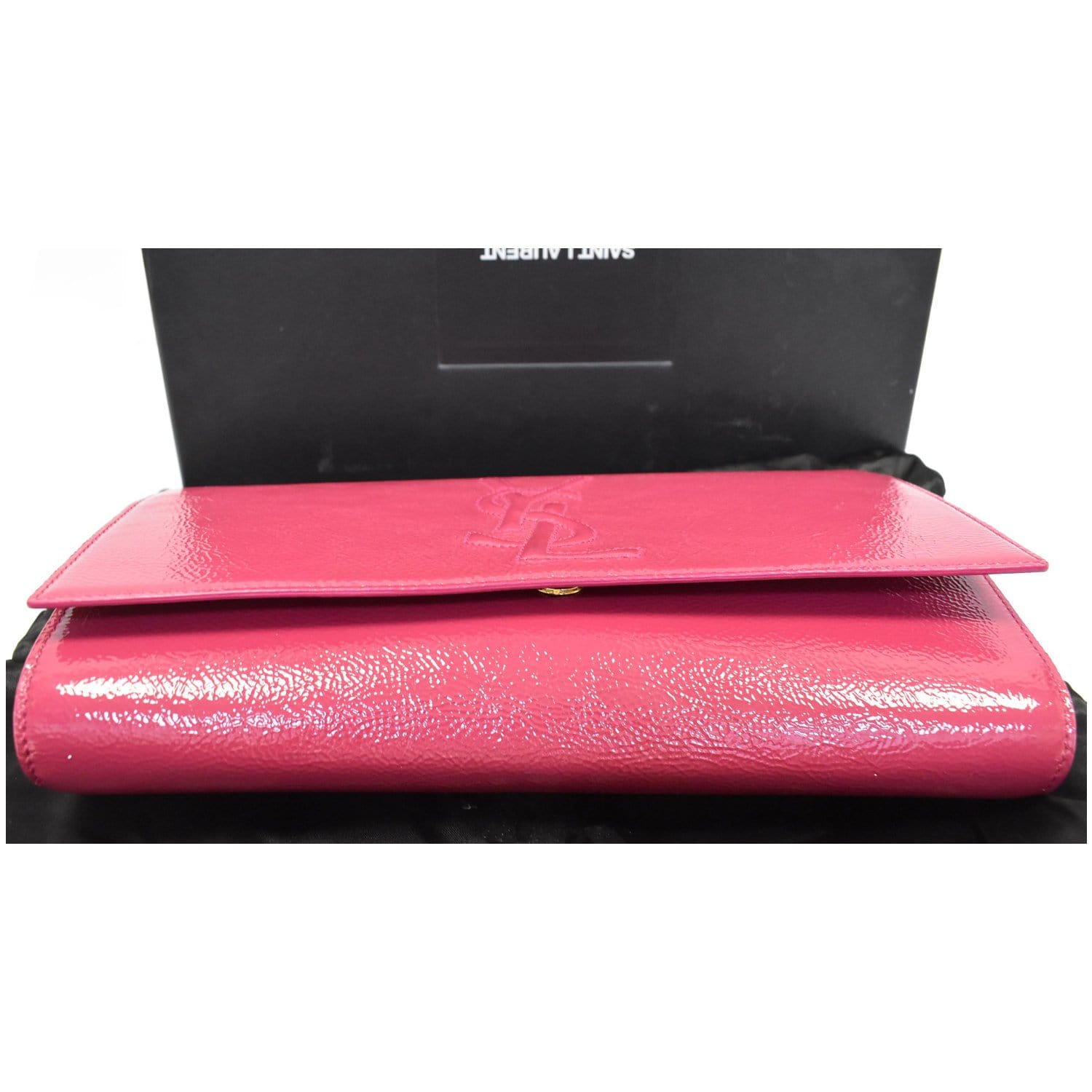 Belle de jour patent leather clutch bag Yves Saint Laurent Red in