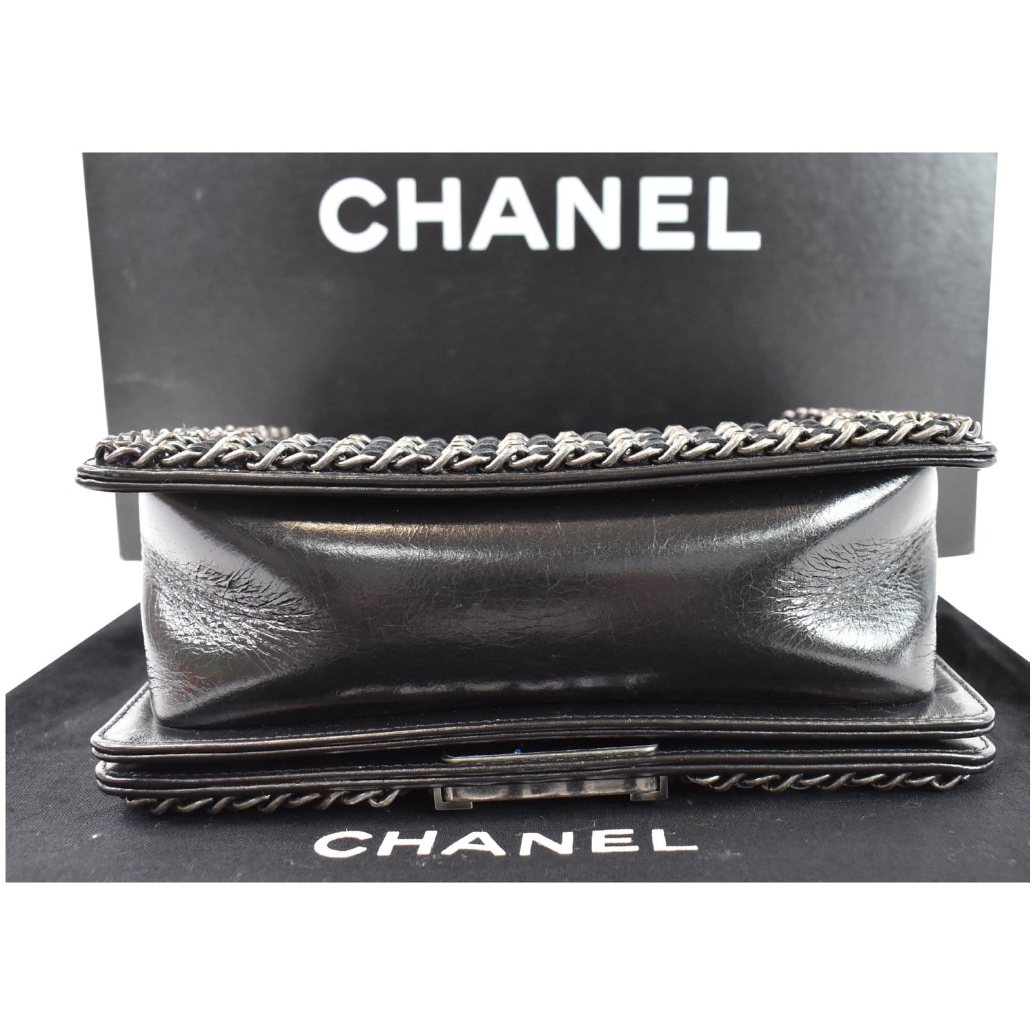 Chanel - Black Embellished Swarovski Crystal Boy Bag Small