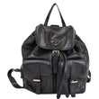 PRADA Milano Double Pocket Leather Backpack Bag Black