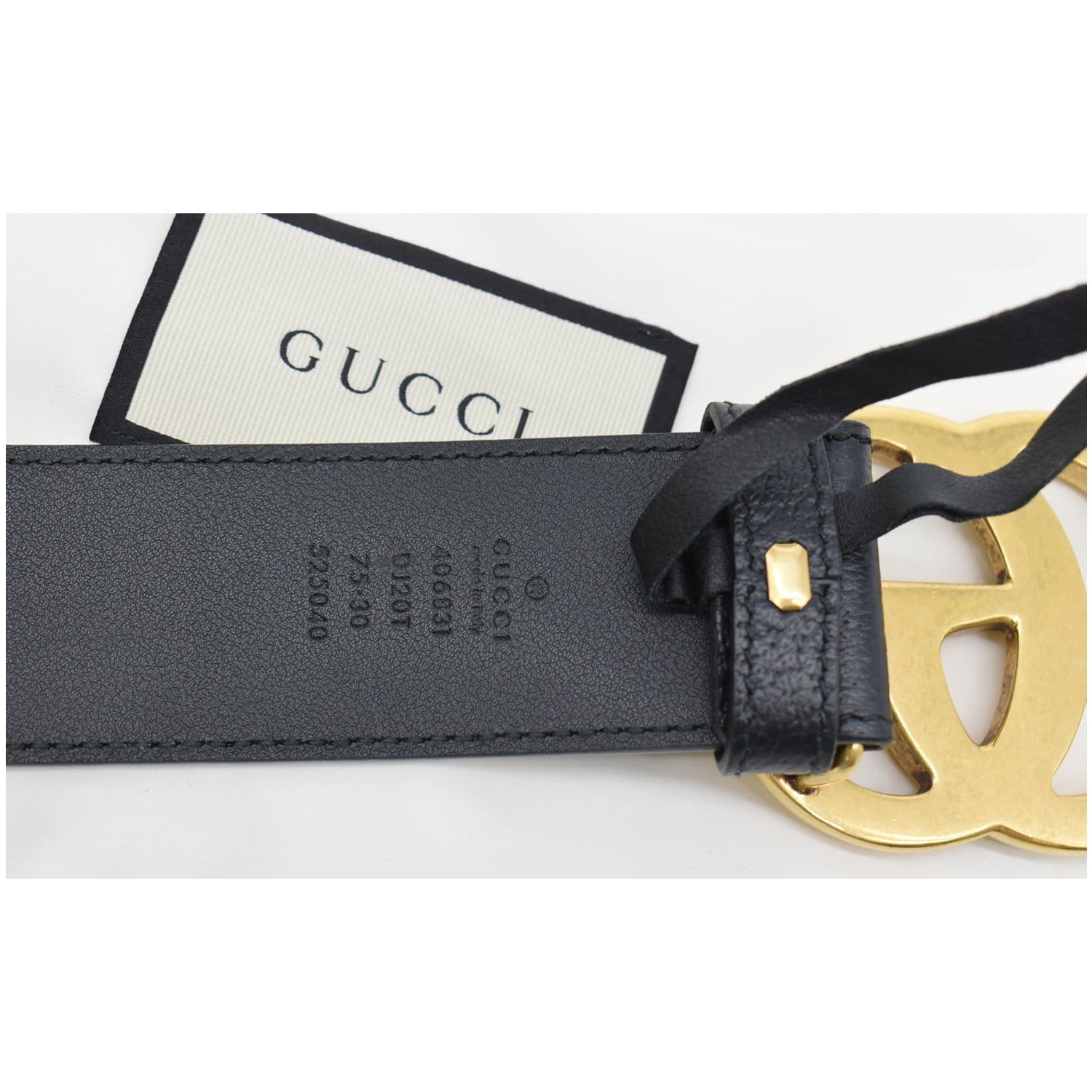 Gucci Women's Faded Leather Belt with Double G Buckle