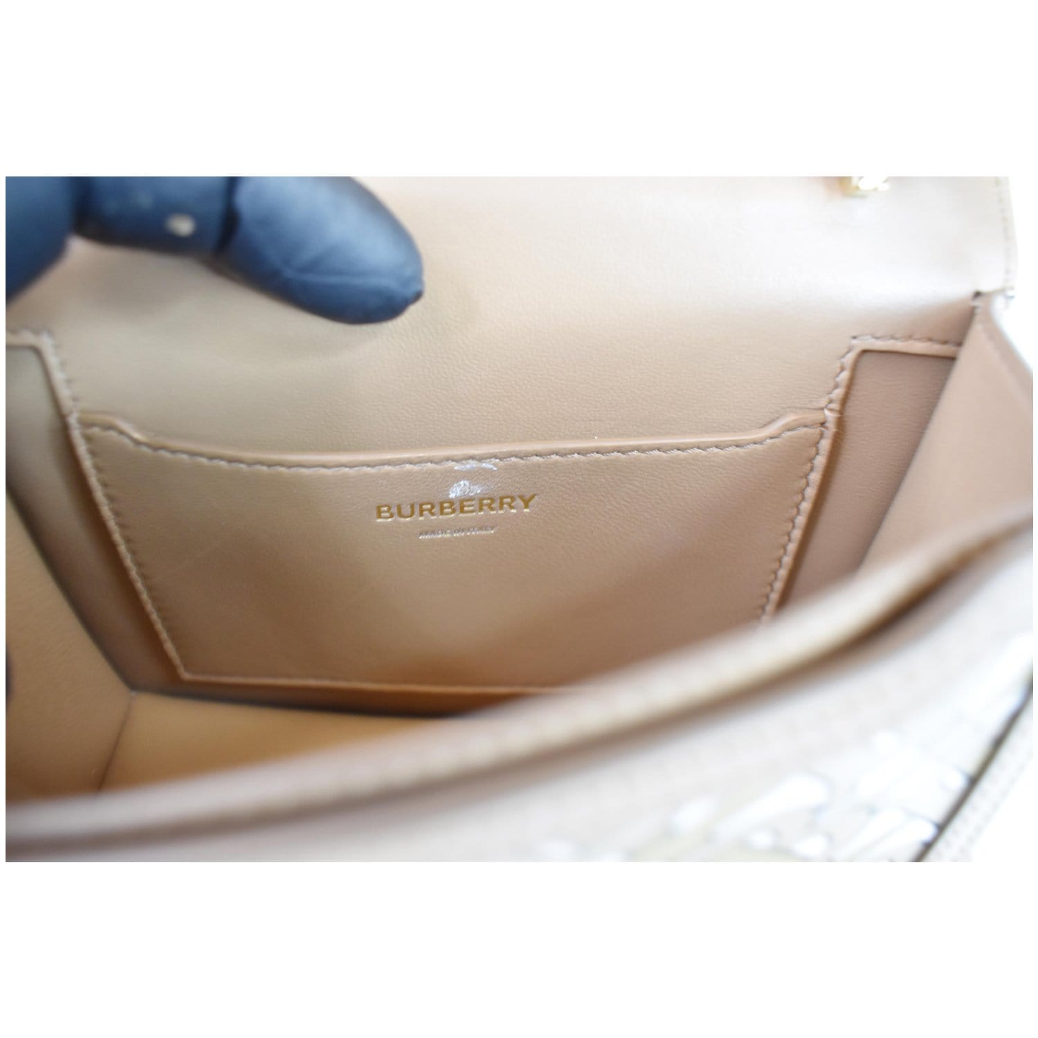 Burberry Leather Mini TB Monogram Crossbody Bag w/ Tags - Green