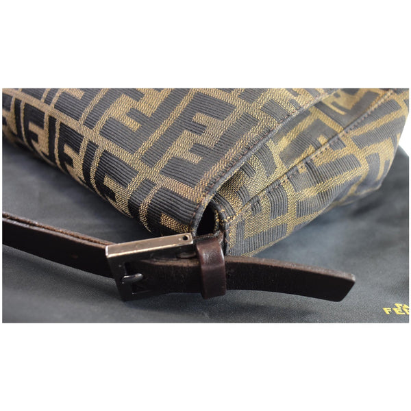 FENDI Zucchino Canvas Mini Mama Baguette Shoulder Bag Brown