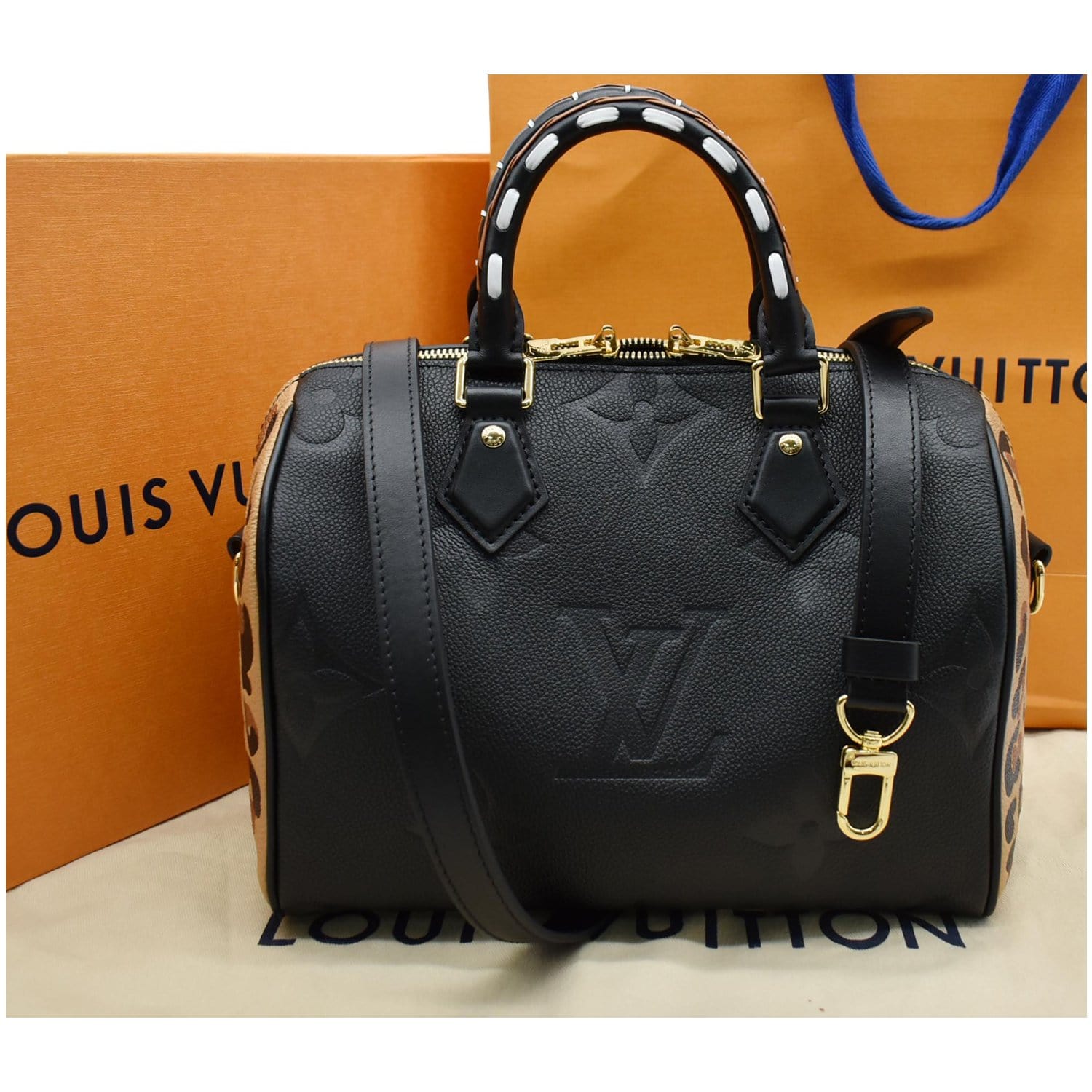 Louis Vuitton Black Empreinte Leather Wild at Heart Speedy