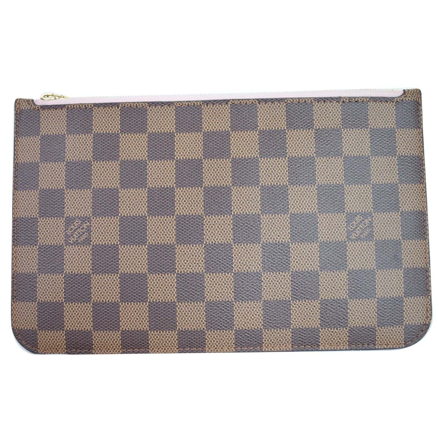 Authentic Louis Vuitton 2017 Neverfull MM Pochette Pouch in Damier