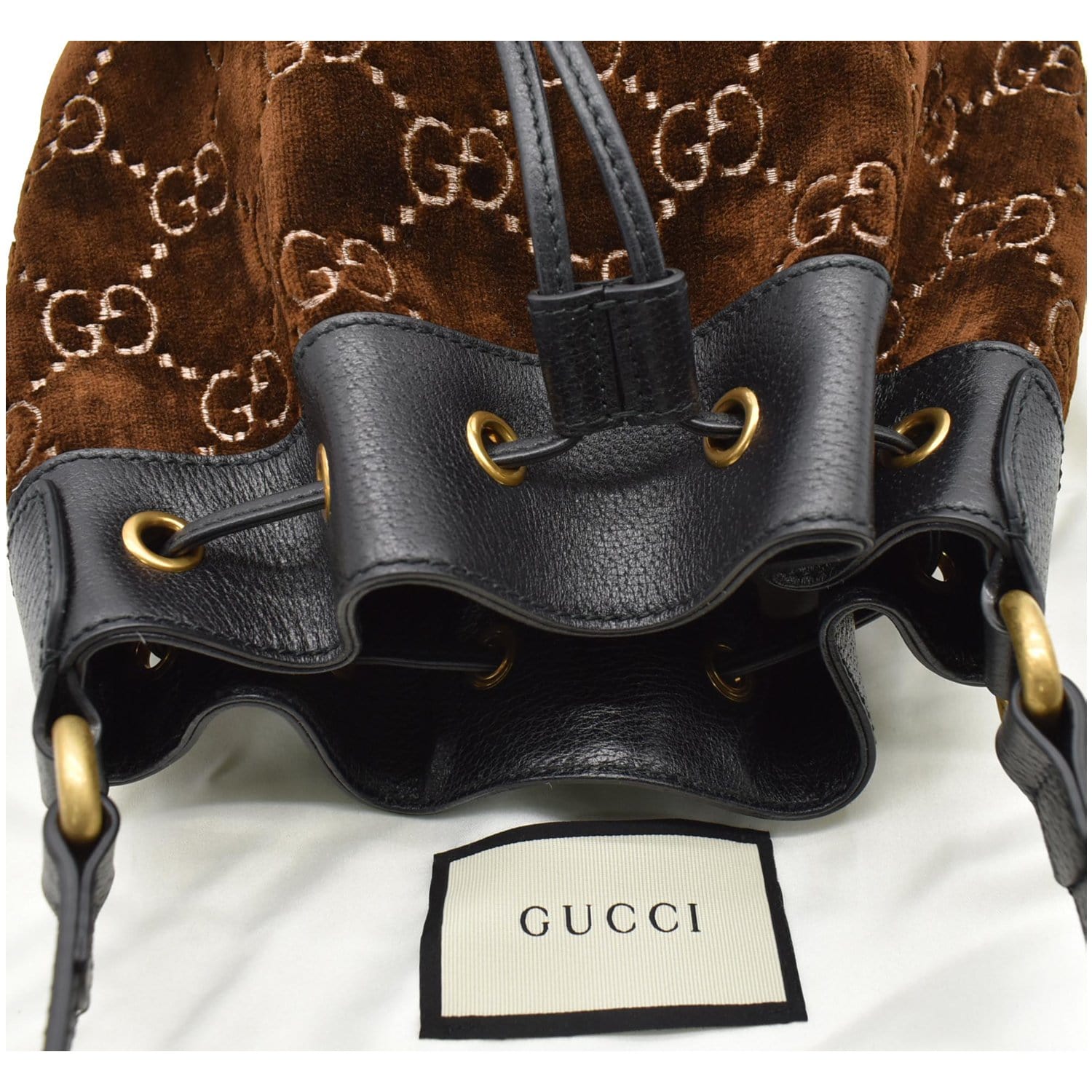 Gucci Brown Gg Velvet Backpack